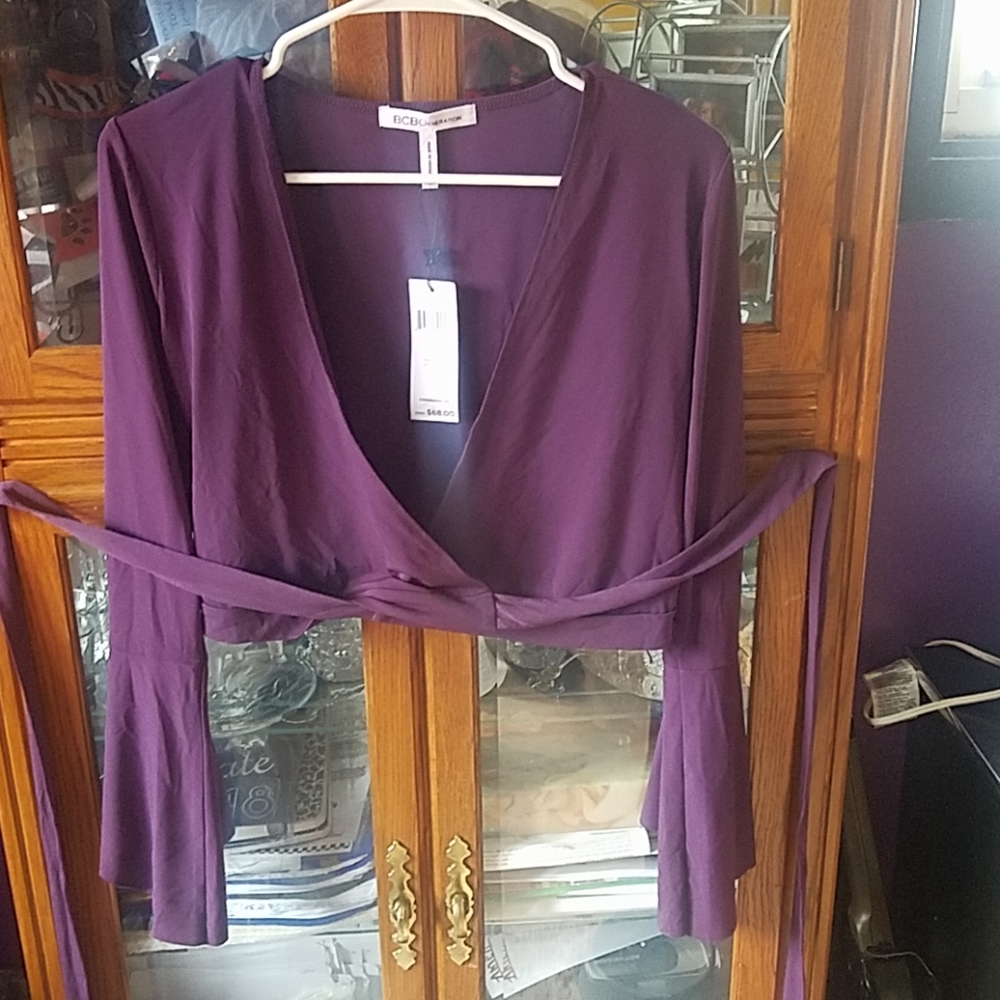 Purple wrap crop top